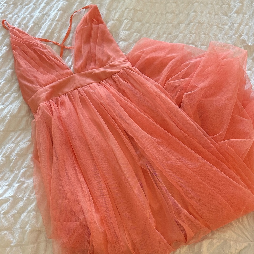 Lulus Coral Tulle Gown